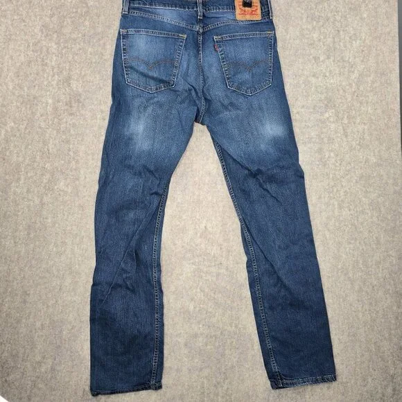 Levis 505 Mens Jeans 36x34 Regular Fit Straight Leg Denim Blue - Picture 2 of 3